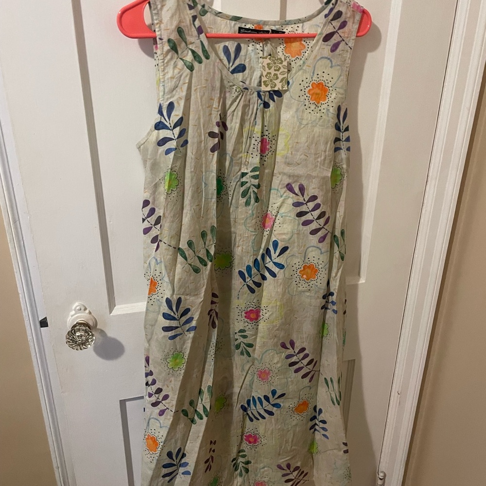 NWT Gudrun Sjoden Sleeveless Dress Floral